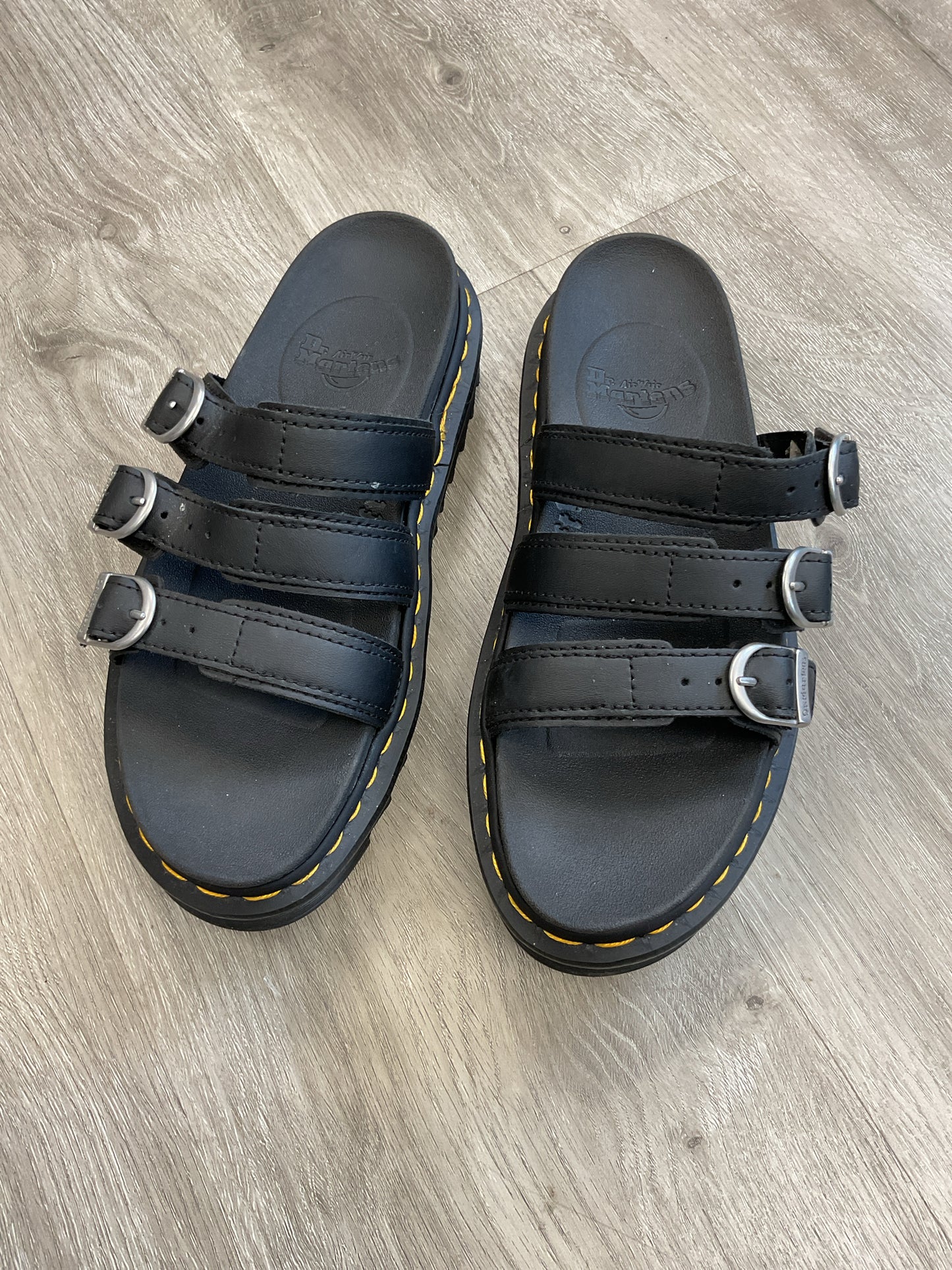 Doc Martens 7 Black Sandals platform triple strap