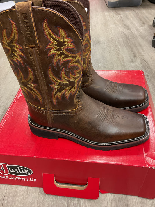 10 Justin Brown Boots SE4681 brown leather cowhide