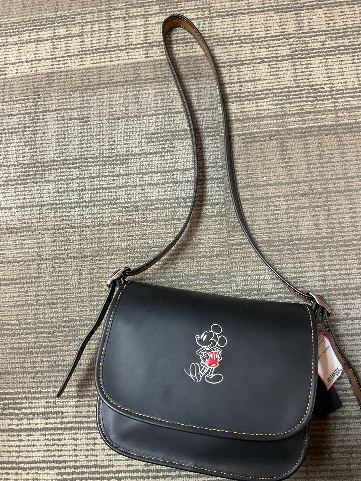 coach Purse Mickey Mouse black leather flap crossbody Disney X RARE