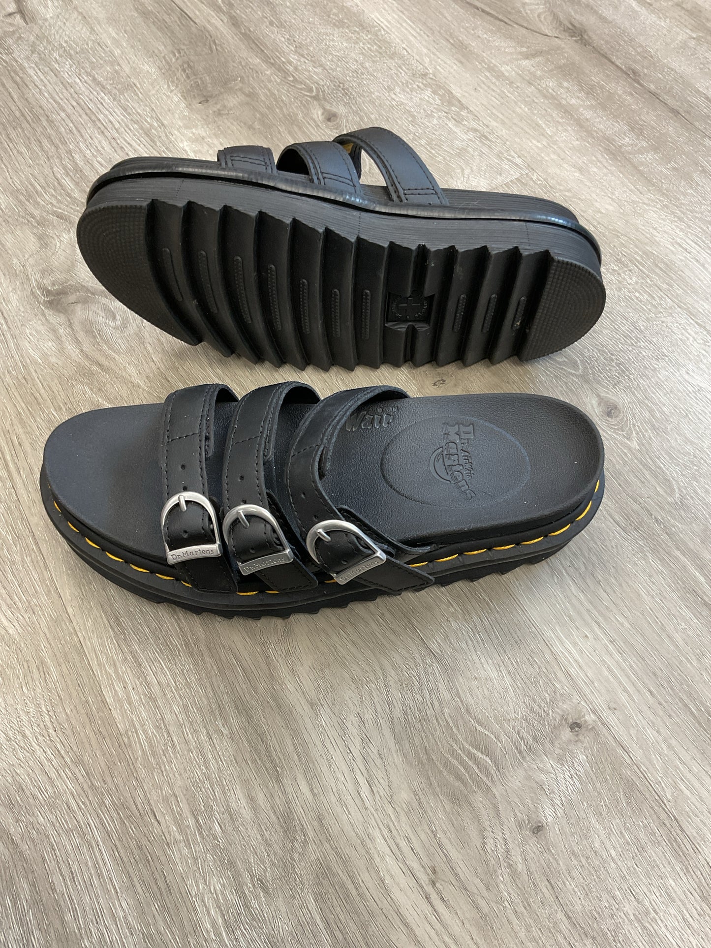 Doc Martens 7 Black Sandals platform triple strap