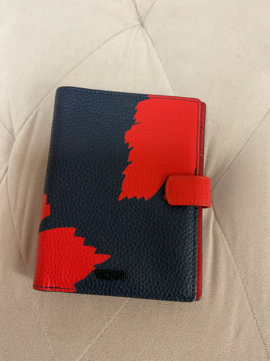 TUMI Wallet Passport navy & red leather