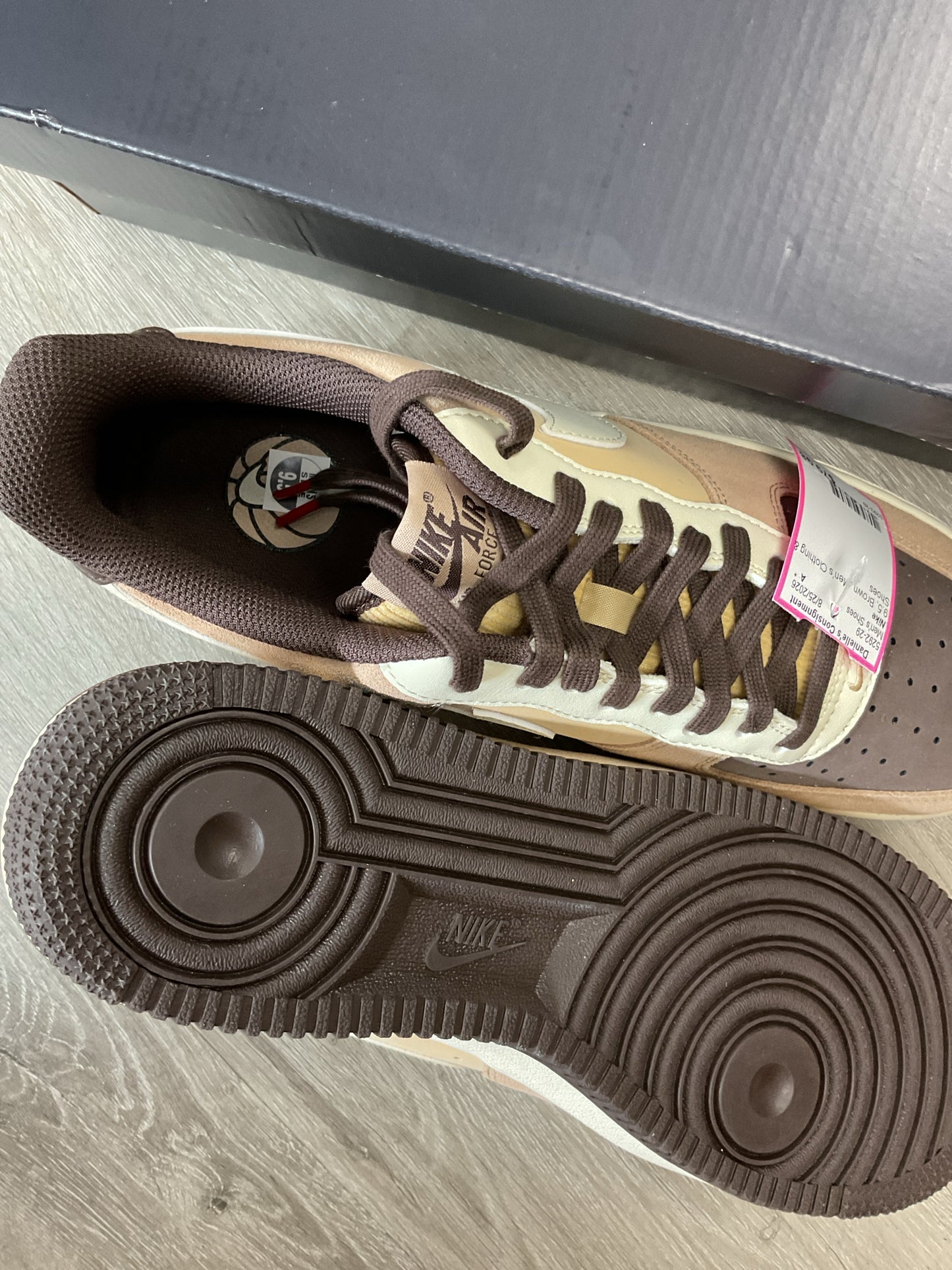 9.5 Nike Brown Men's Shoes Air Force 1 '07 LV8 Baroque Brown