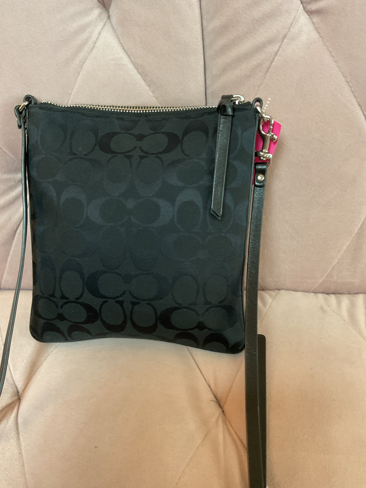 coach Purse signiture jacquard canvas crossbody leather trim