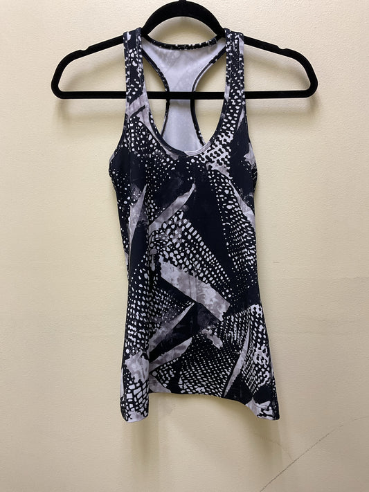 Lululemon Size 4 Black Shirt print scoop racer back