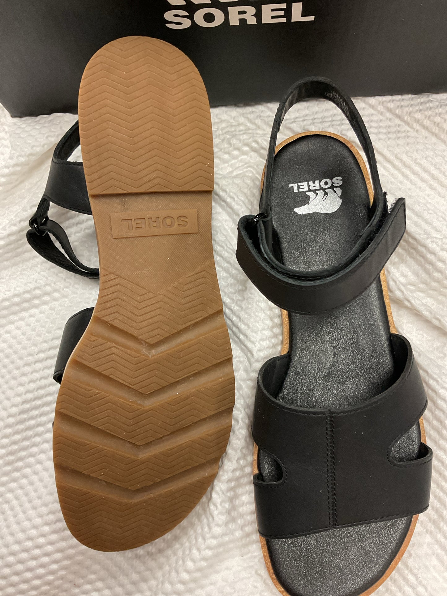 Sorel 8.5 Black Sandals New in box