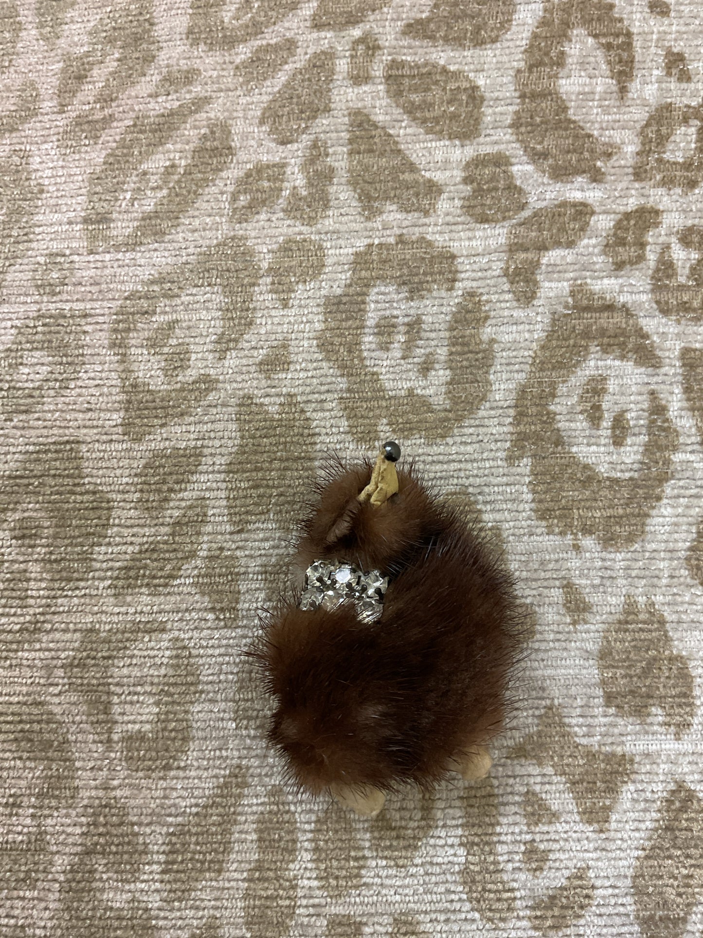 Vintage Brooch mink fur animal brooch pin