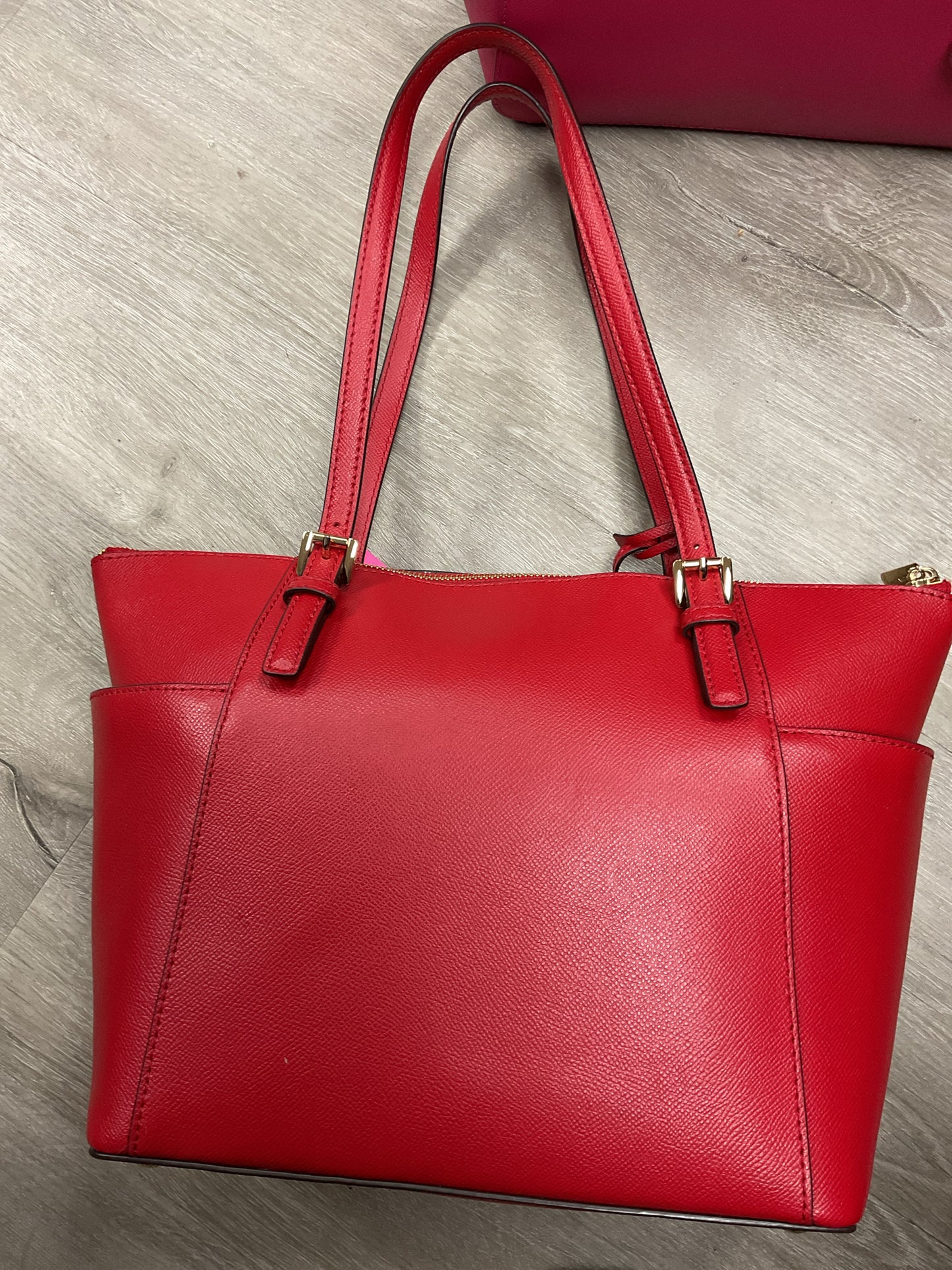 Michael Kors Purse red zip top tote gold zippers