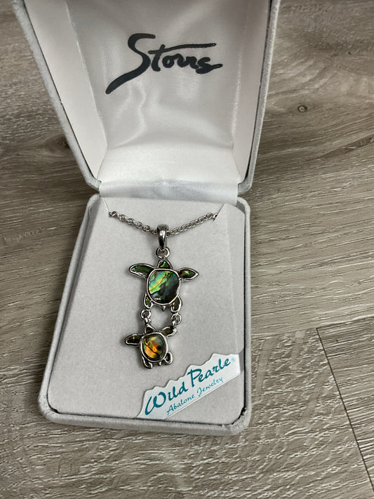 Storrs Necklace wild pearle abalone new turtle in box