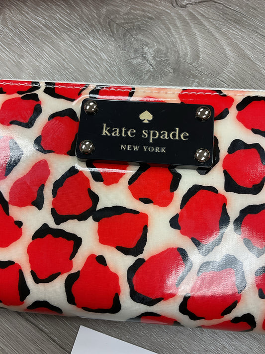 Kate Spade Wallet Ne4w Lacey leopard orange black and white patent in box