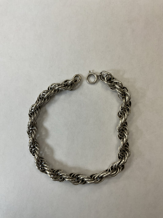 Sterling Silver Bracelet rope twist chain bracelet 14.4g & 7.25" long
