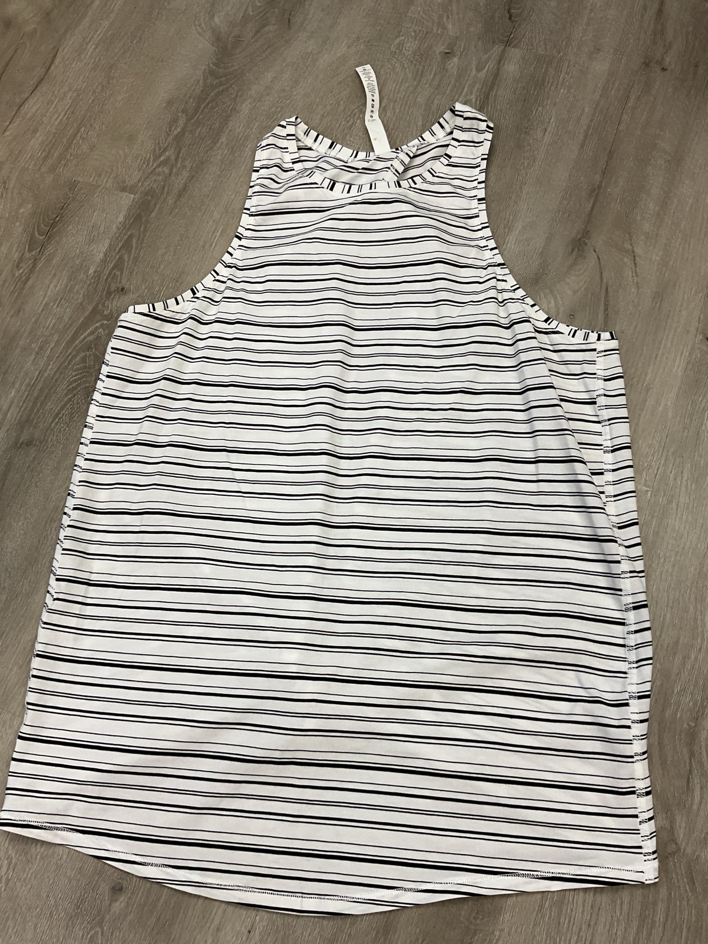 Lululemon Size 10 White Shirt black striped looks like new OVERSIZED