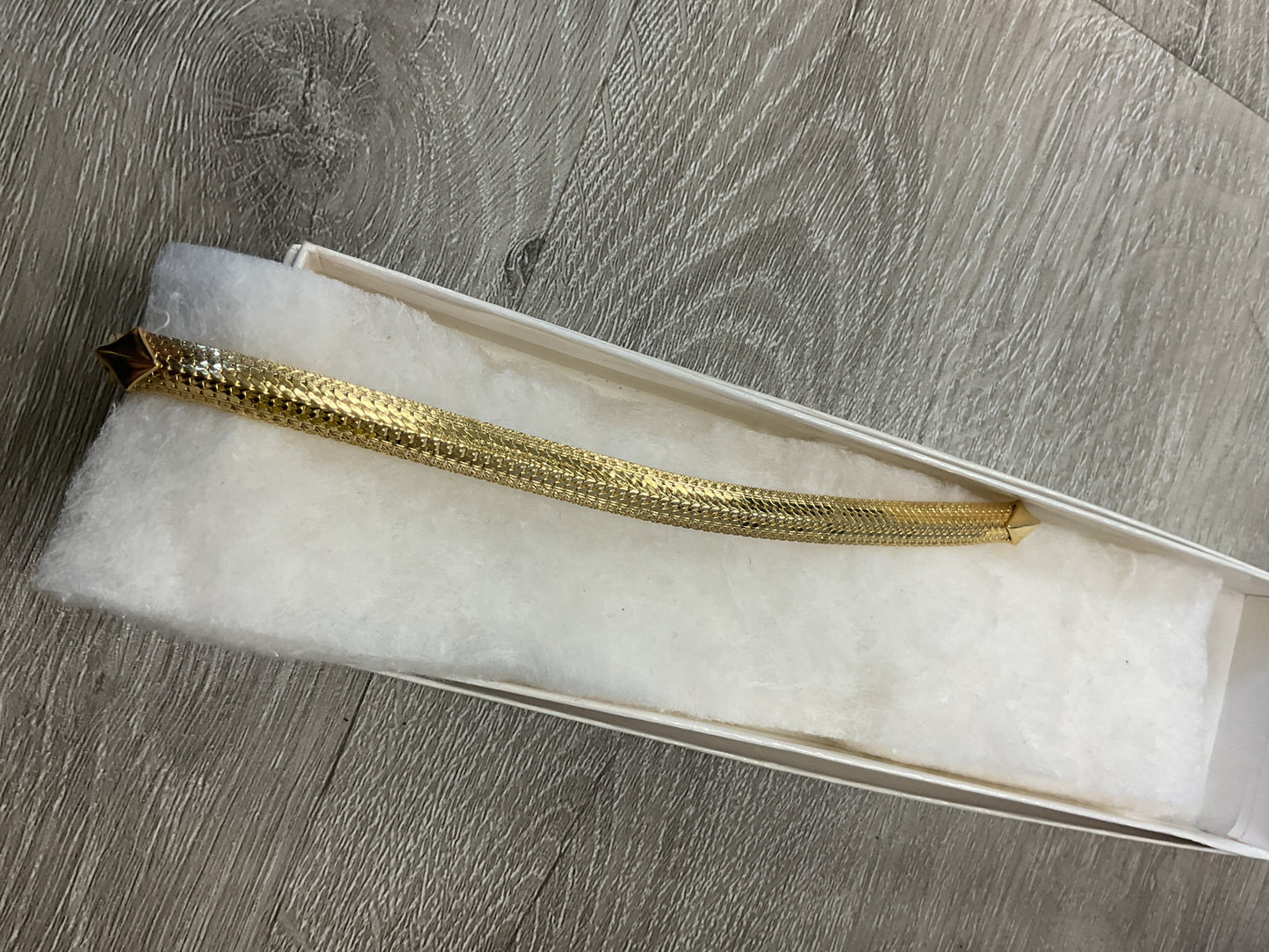 14K Bracelet 10g woven snakeskin weave herringbone