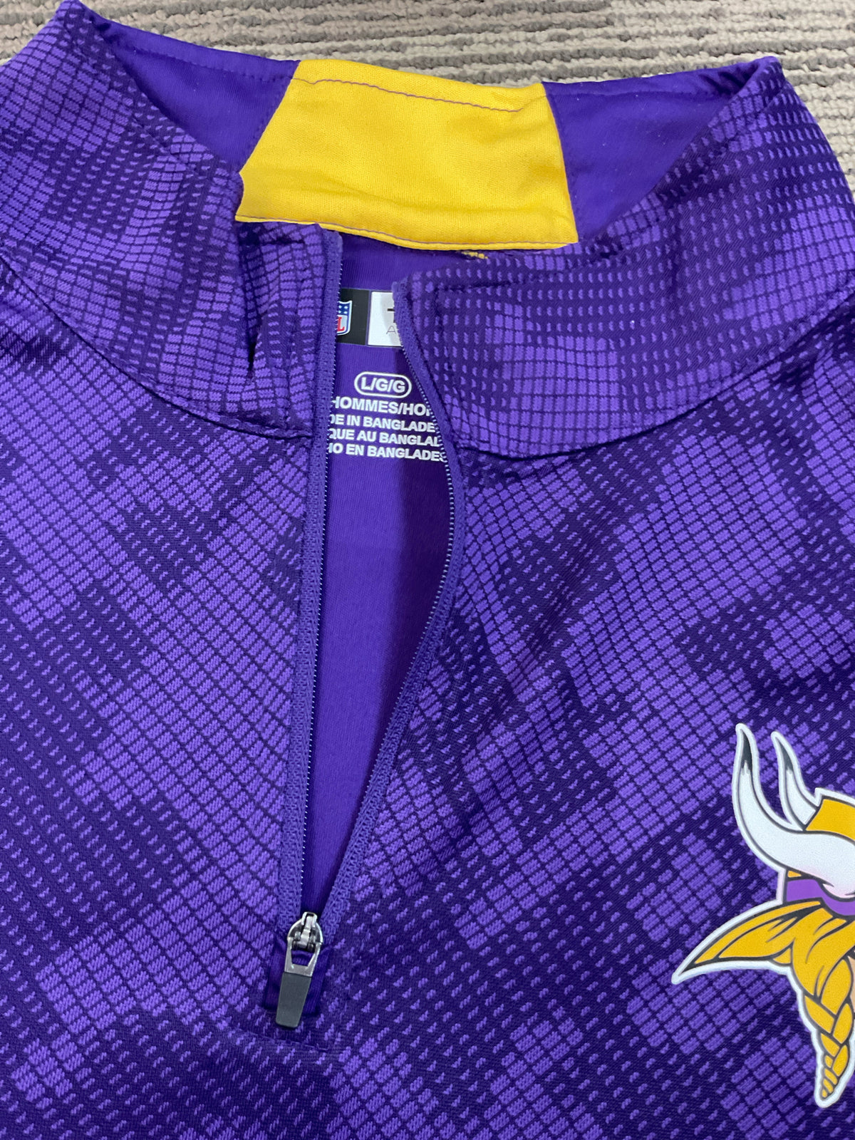 Size L NFL Team Apparel Purple Long Sleeve Shirt Minnesota Vikings Men's