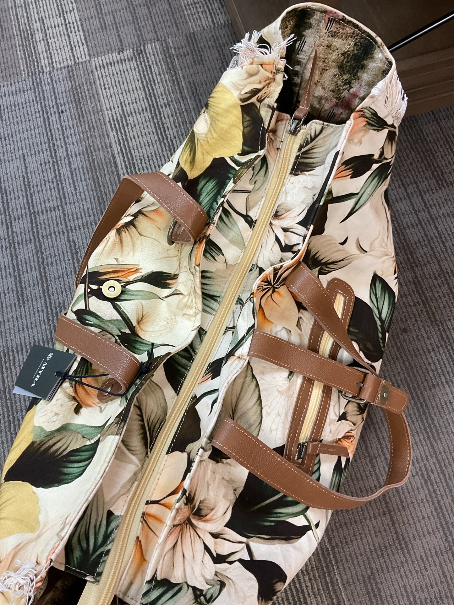 Myra Purse lOVELY FLORALS WEEKENDER COTTON PEACH GREEN & CREAM