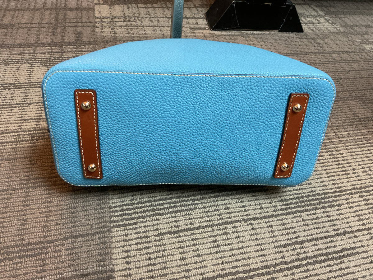 Dooney & Bourke Purse Caribbean blue textured leather small hobo
