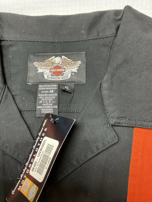 Size XL Harley Davidson black & orange NEW button down shirt