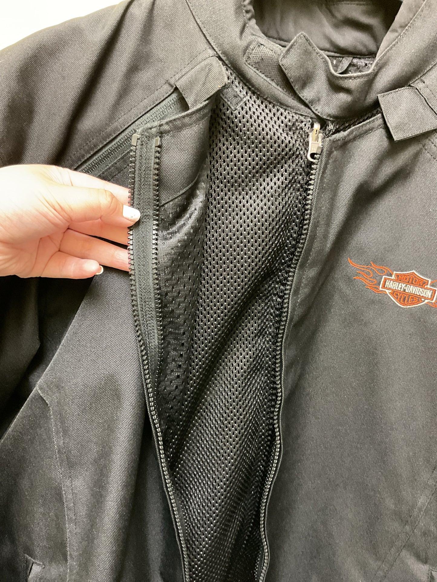 Harley Davidson Black Size XL Coat polyester flame removable lining