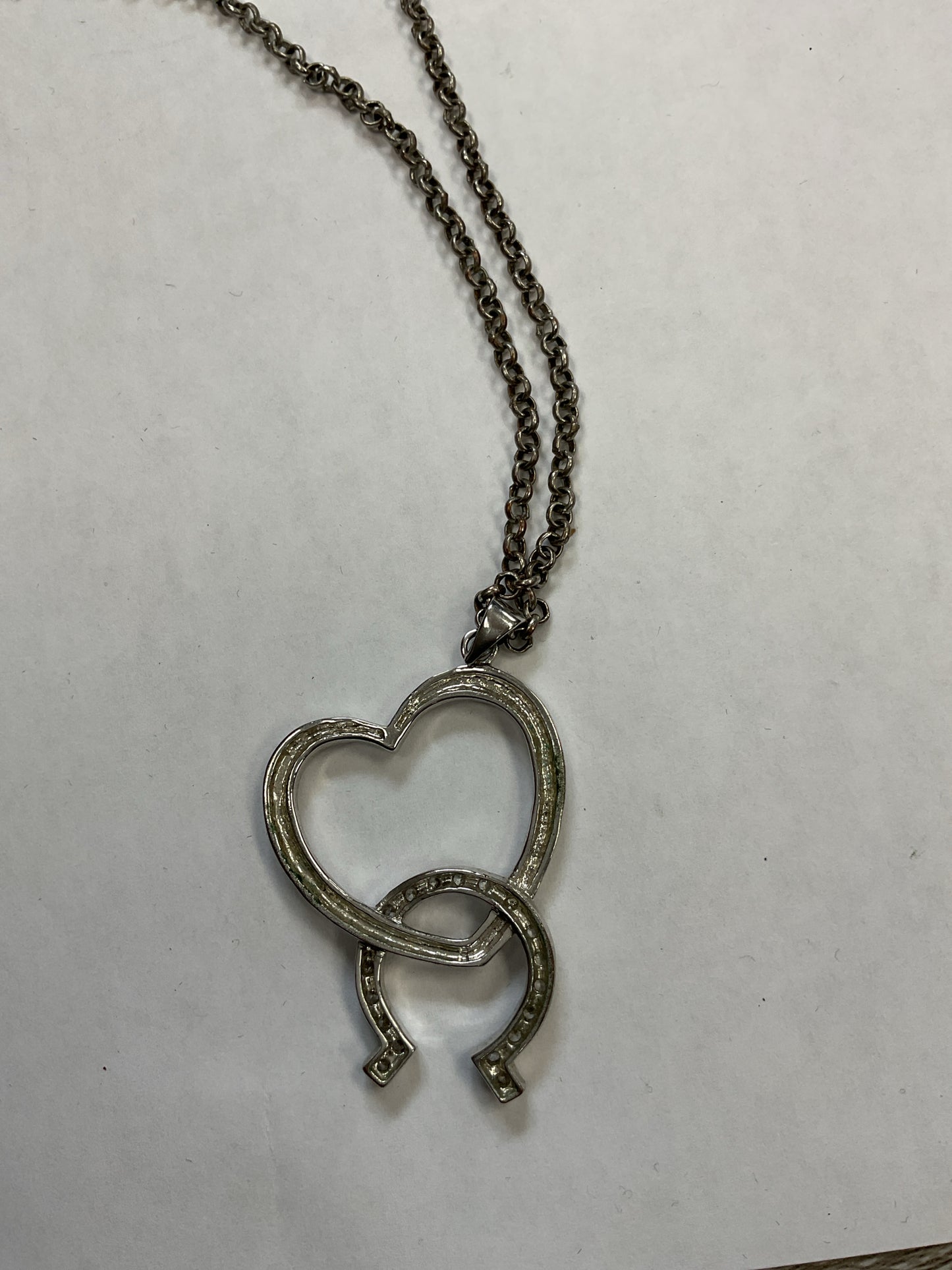 Montana Silversmiths Necklace large heart & horseshoe pendant