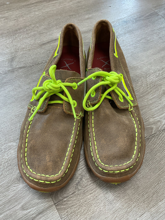 Twisted X 8.5 Brown shoes bomber leather moc