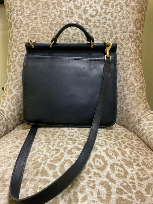 coach Purse vintage flap navy leather crossbody