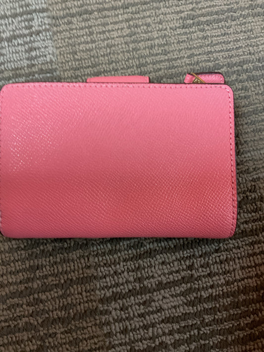 coach Wallet pink lemonade snap flap medium wallet coated canvas