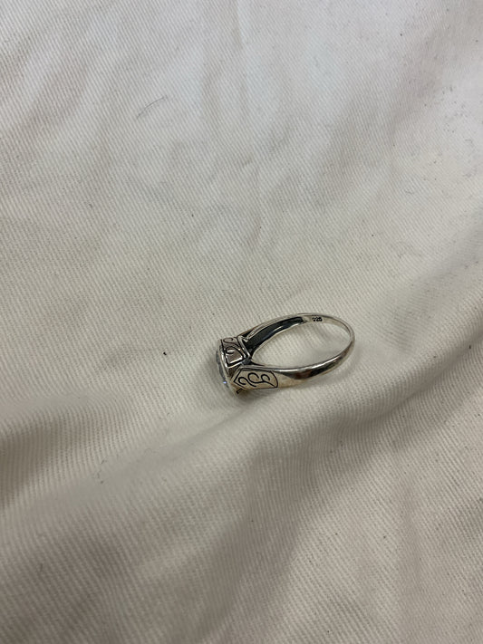925 Sterling Ring big CZ size 9