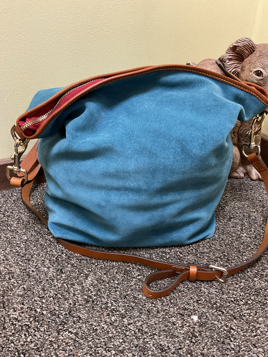 Dooney & Bourke Purse suede air force zip top crossbody