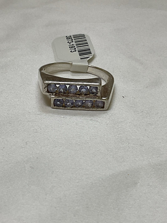 925 Sterling Ring tanzanite channel set size 9