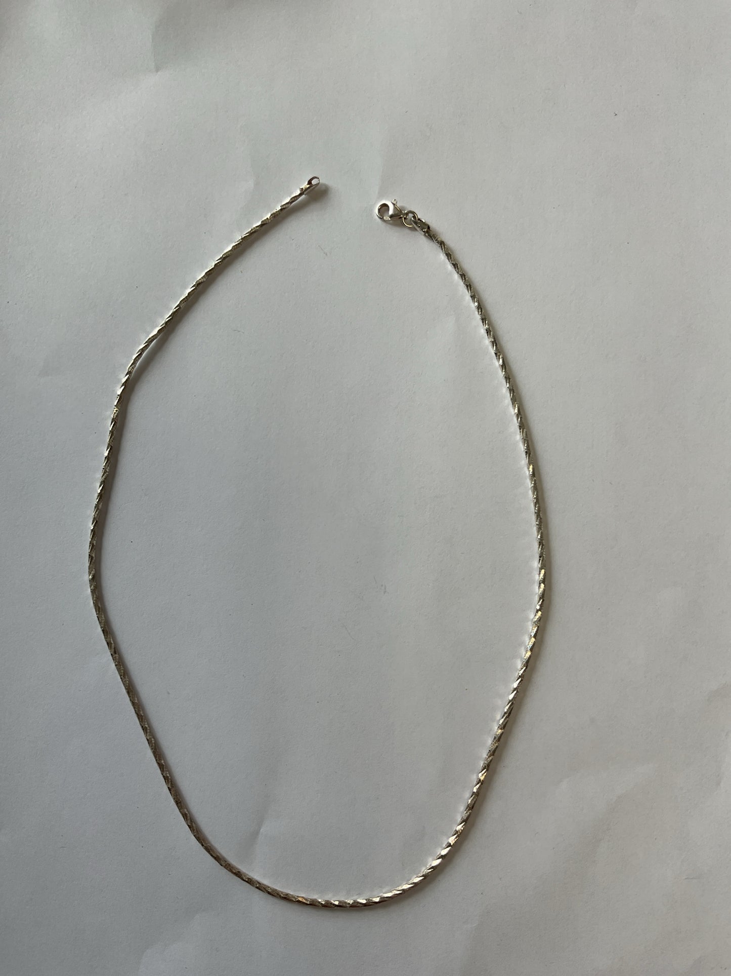 Sterling Silver Necklace 17.5"  sparkle twist chain