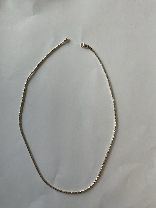 Sterling Silver Necklace 17.5"  sparkle twist chain