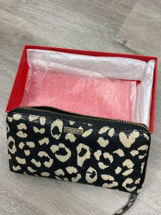 Kate Spade Wallet coated fabric zip around full size leopard