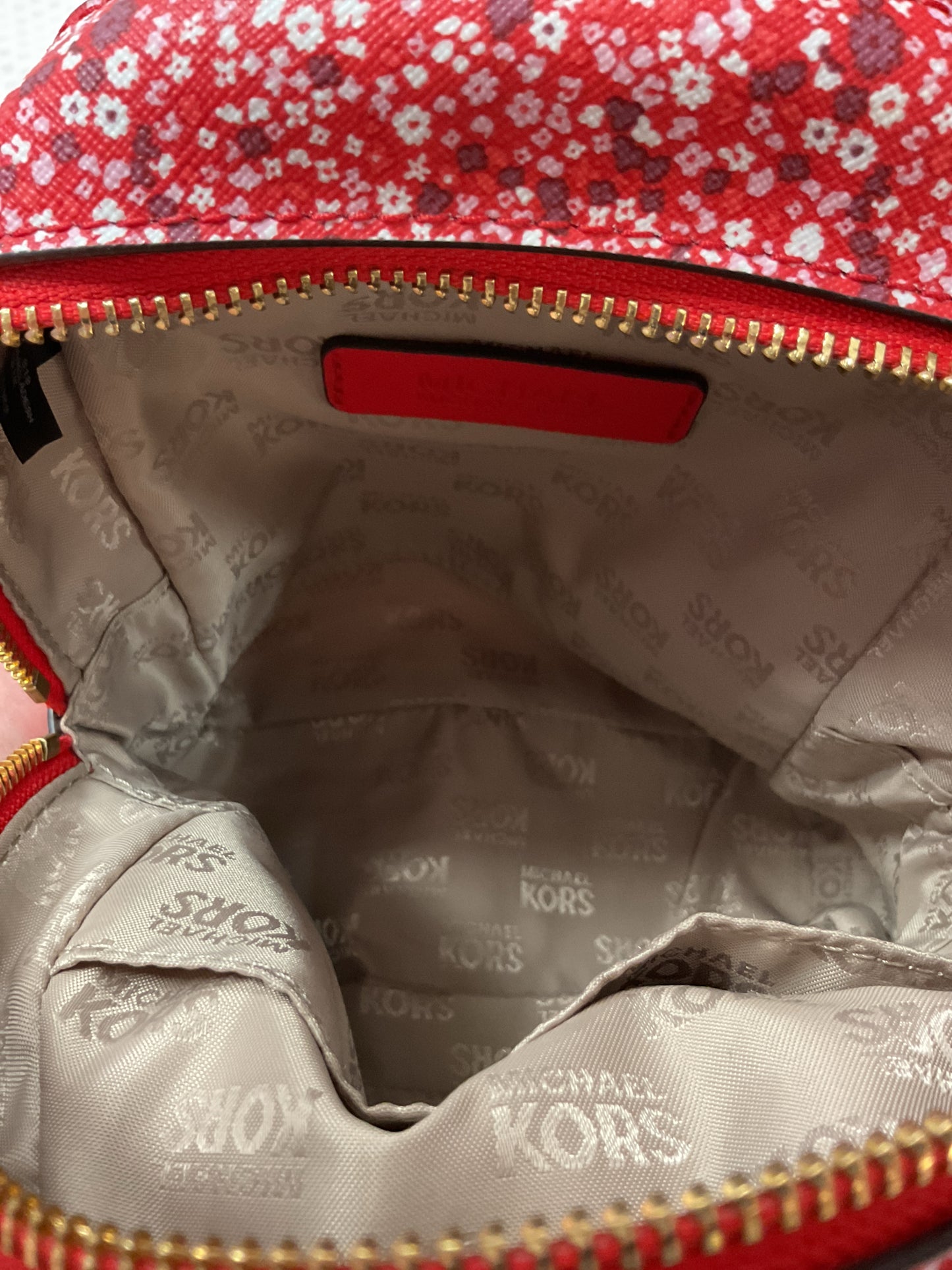 Michael Kors mini Backpack Mini flower red white burg