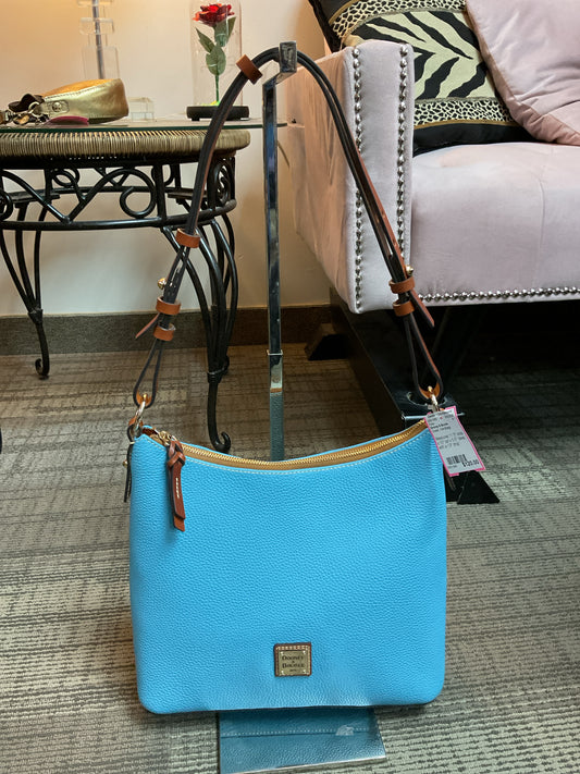 Dooney & Bourke Purse Caribbean blue textured leather small hobo