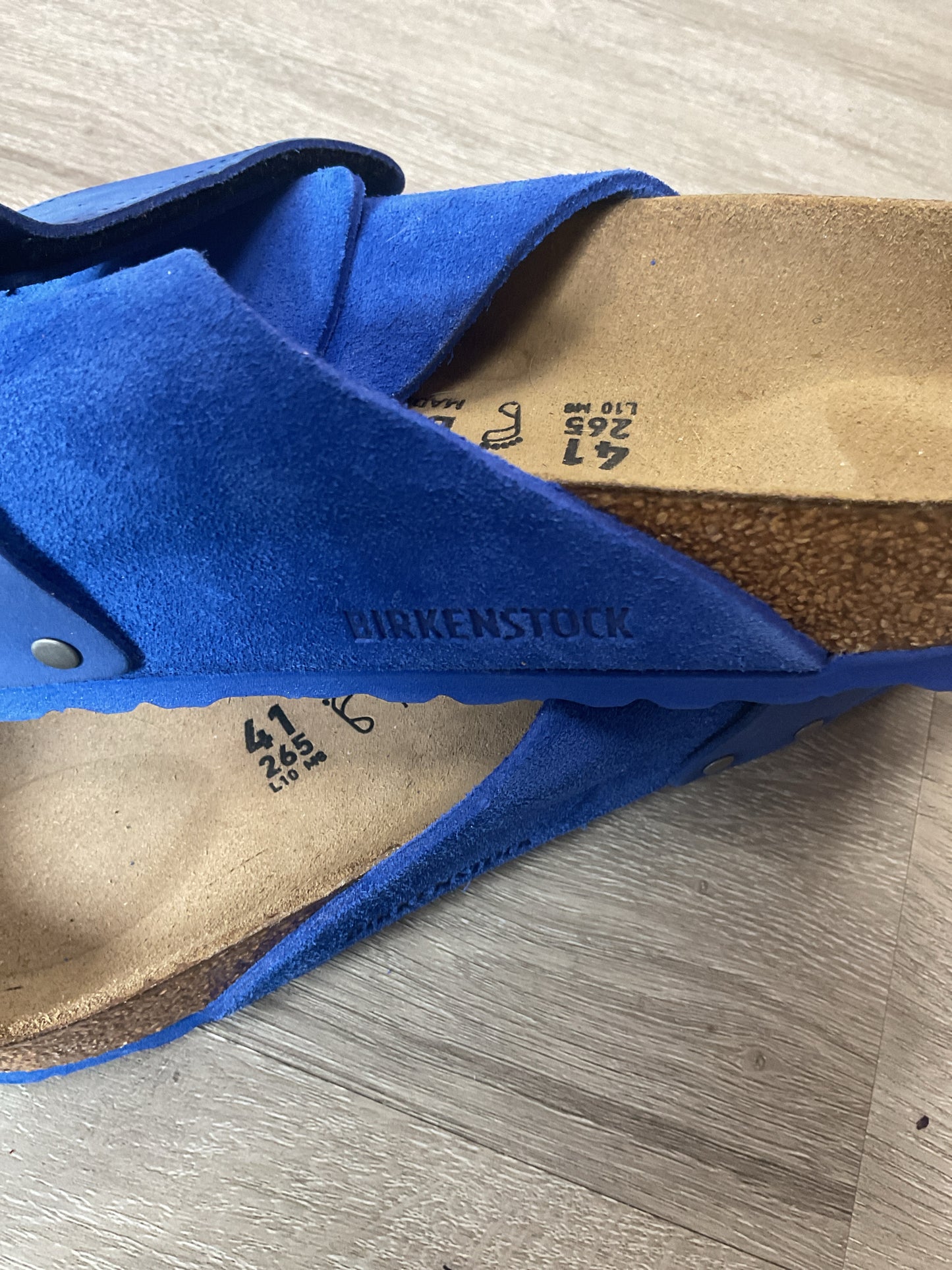 Birkenstock 10 Royal Blue Sandals Kyoto Nubuck suede ladies NWOB