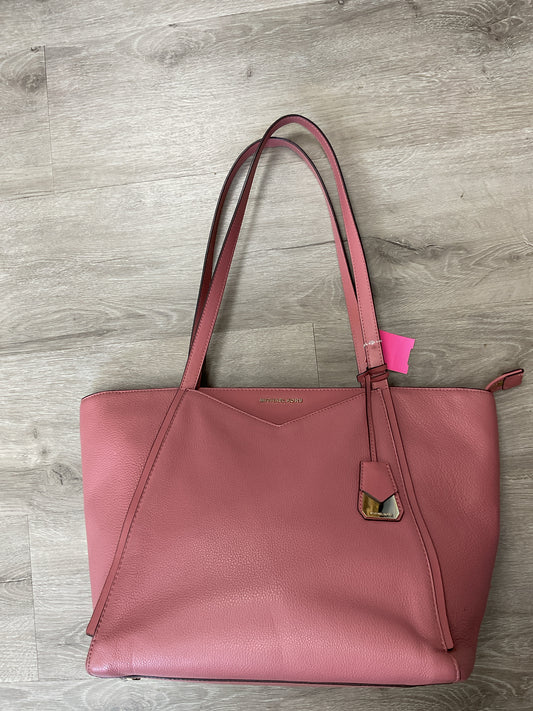 Michael Kors Purse carnation pink pebbled leather zip tote shoulder bag