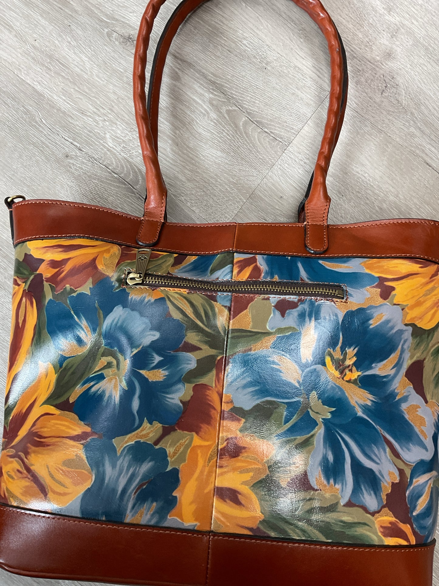 Patricia Nash Purse Mallory Convertible leather tote Marigold Harvest floral