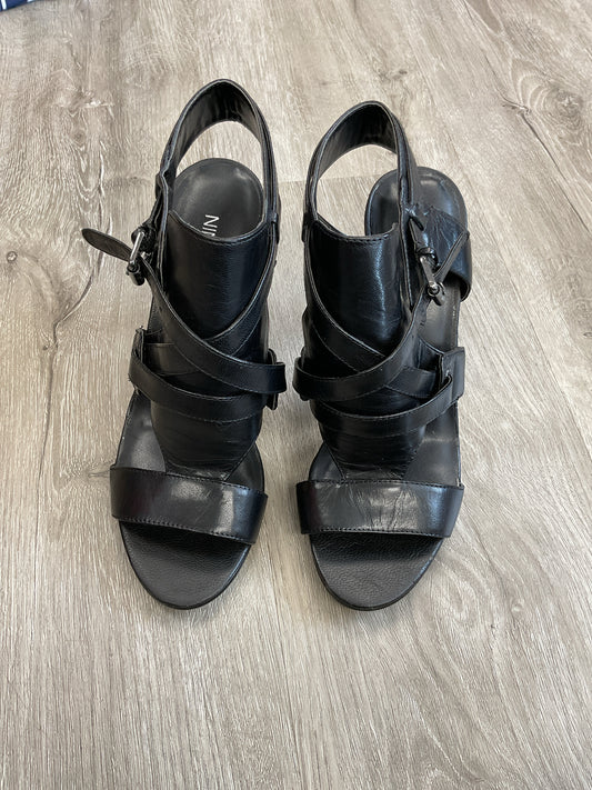 Nine West 6.5 Black Sandals New leather sexy stiletto