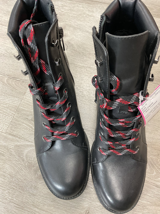 Vince Camuto 7 Black Boots NWOB red lace up heeled  New