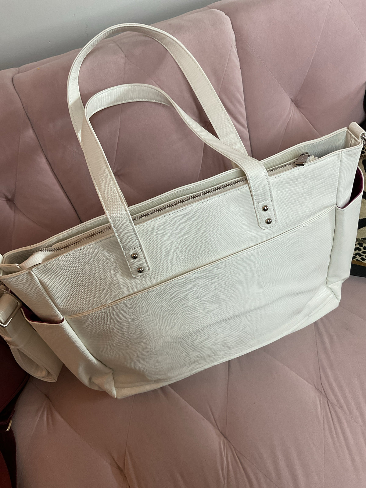 White Elm Purse NWT huge business tote travel tablet case bottle holders