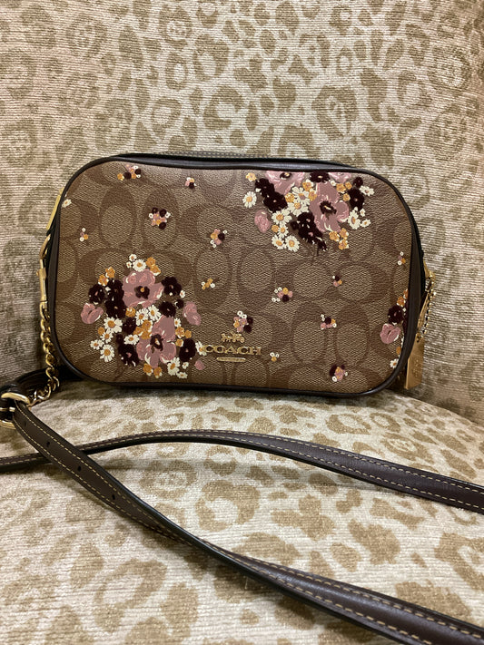 Purse F31433 Isla Chain Crossbody Signature Canvas Floral Flocking