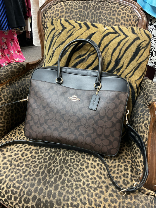 coach Purse Signature Canvas Laptop Bag F39023