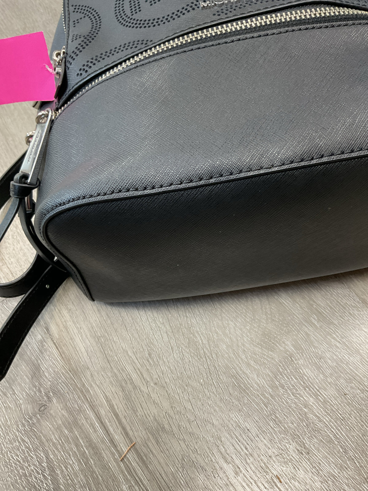 Michael Kors Backpack perforated MK silver zippers medium