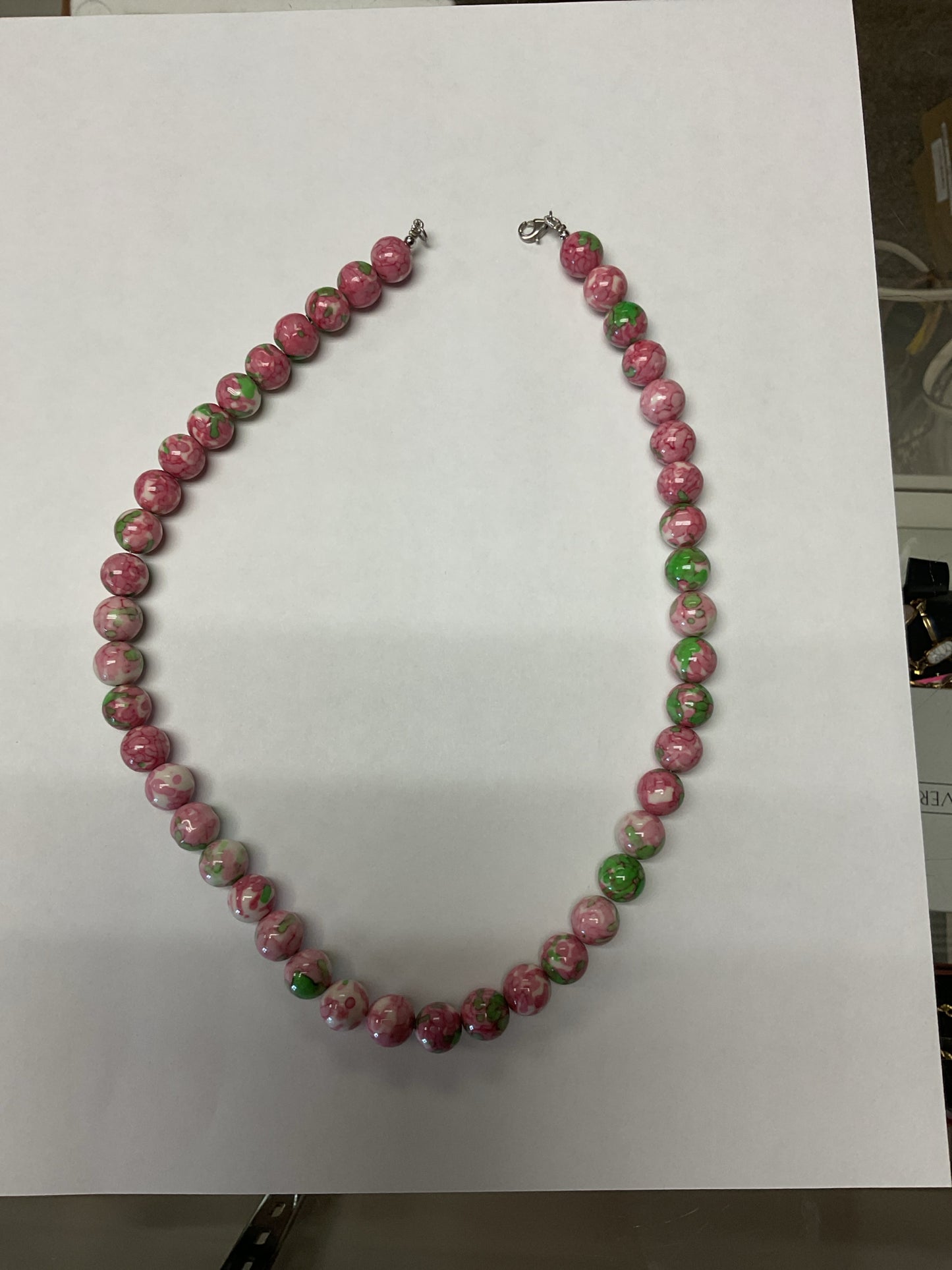 Sterling Silver Necklace with rainflower jasper 17.5"