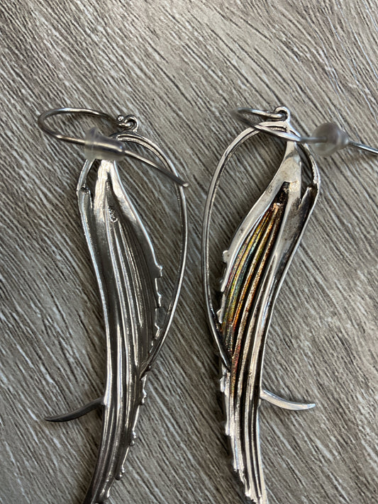 925 Sterling Earrings heavy sterling silver long wings