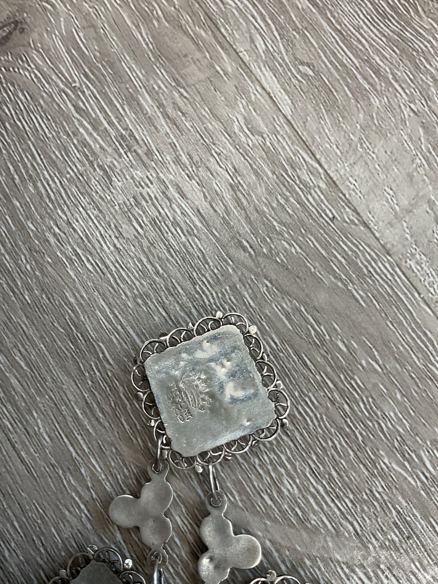 925 Sterling Necklace Mexico square abalone 18"