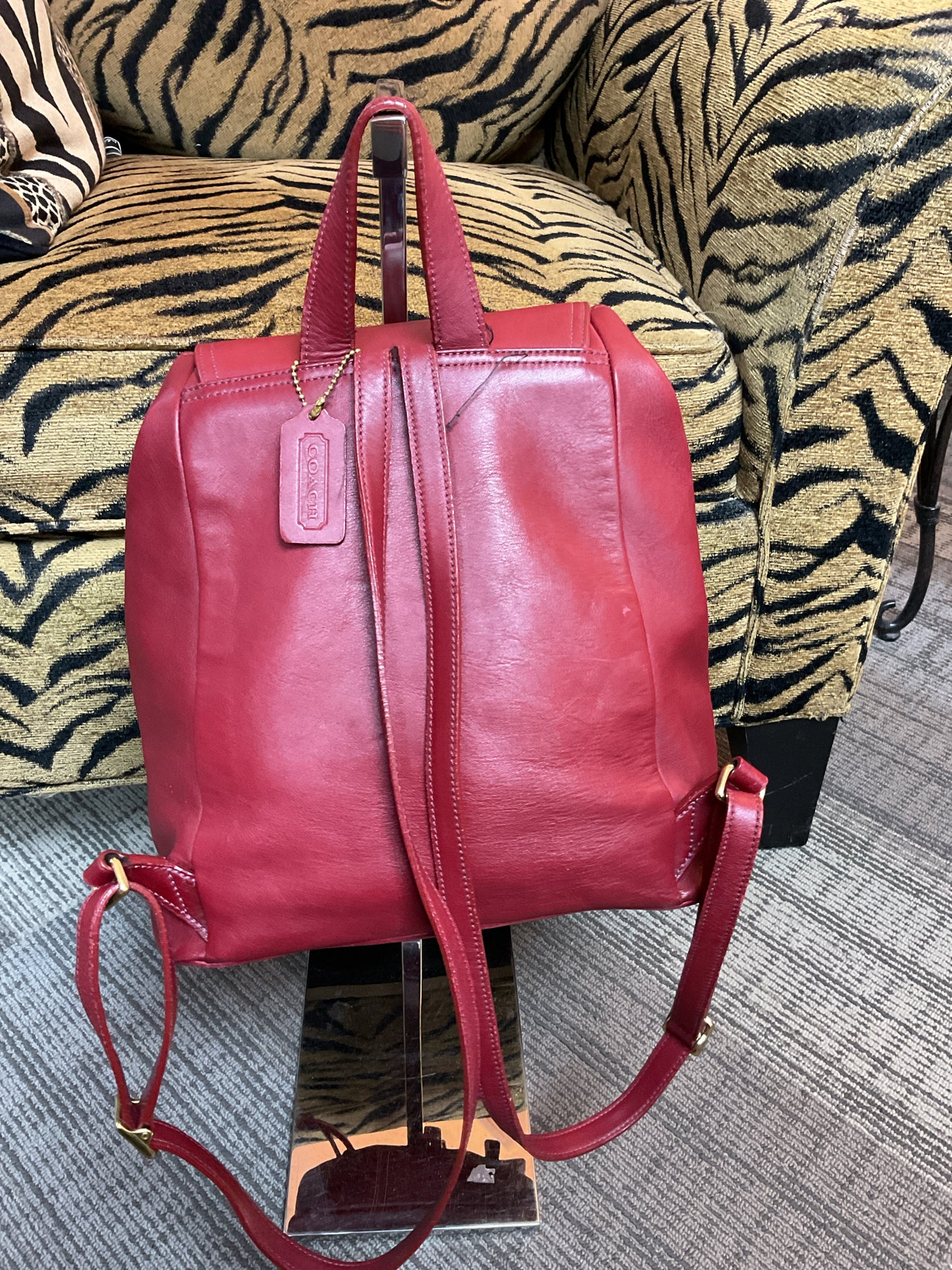 coach Backpack Vintage COACH Legacy West Red Leather Backpack Style 9827