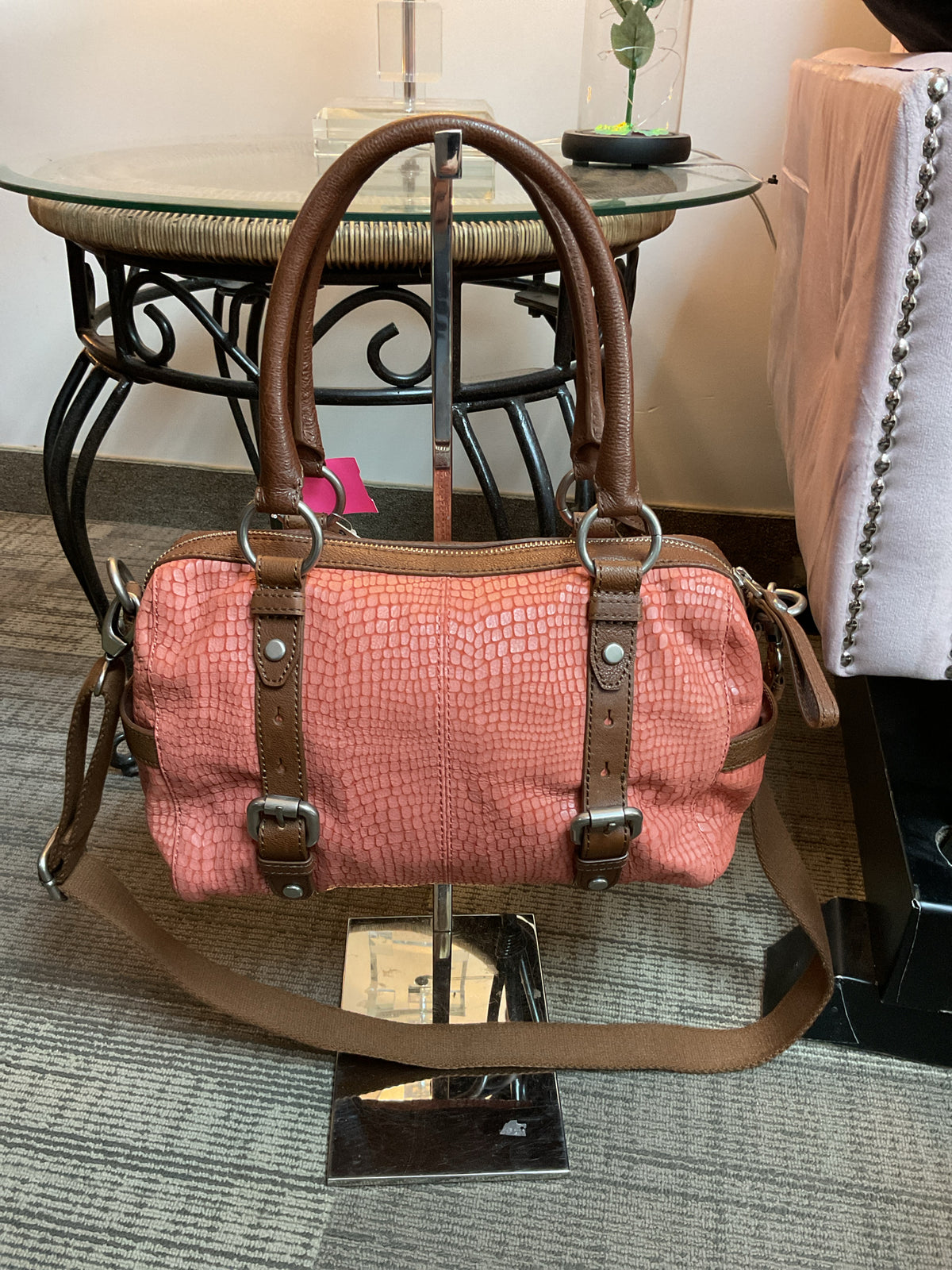 Fossil Purse NWT Mindi Satchel Heavy sturdy with long fabric messenger strap