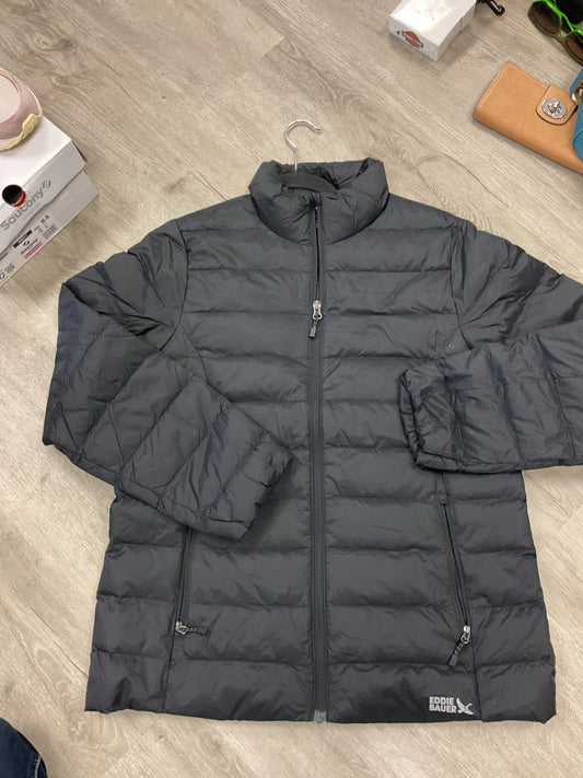 Eddie Bauer Size L Black Coat lightweight Down 650
