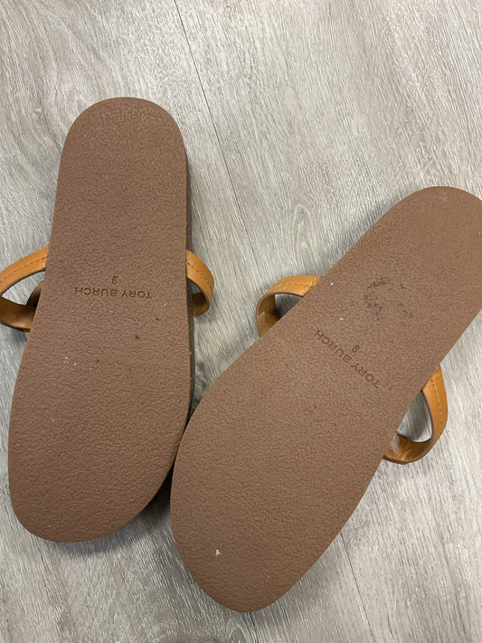 Tory Burch 9 Tan Sandals miller cloud shearling
