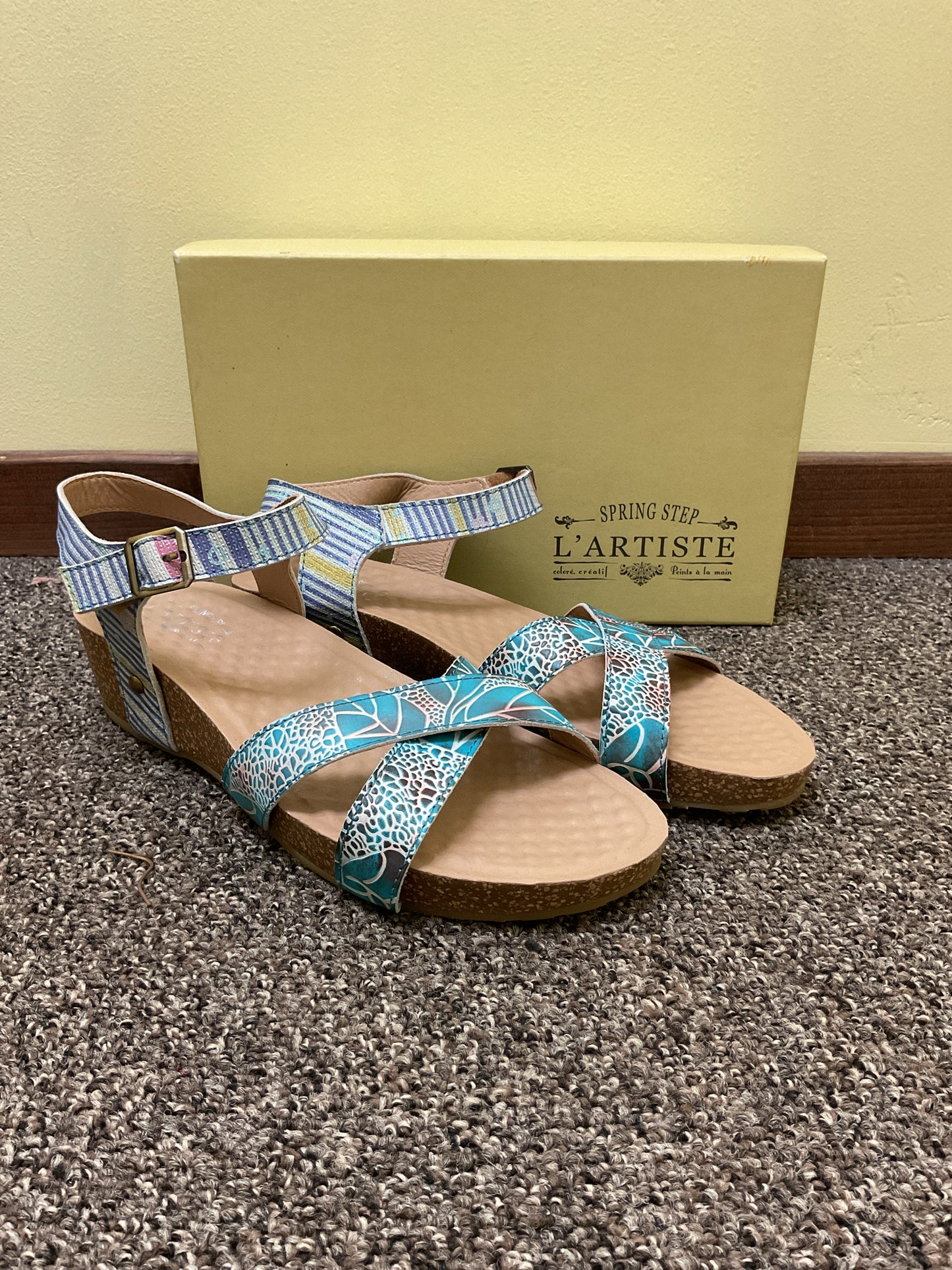 L'Artiste 10 Light blue Sandals wedge cork sole